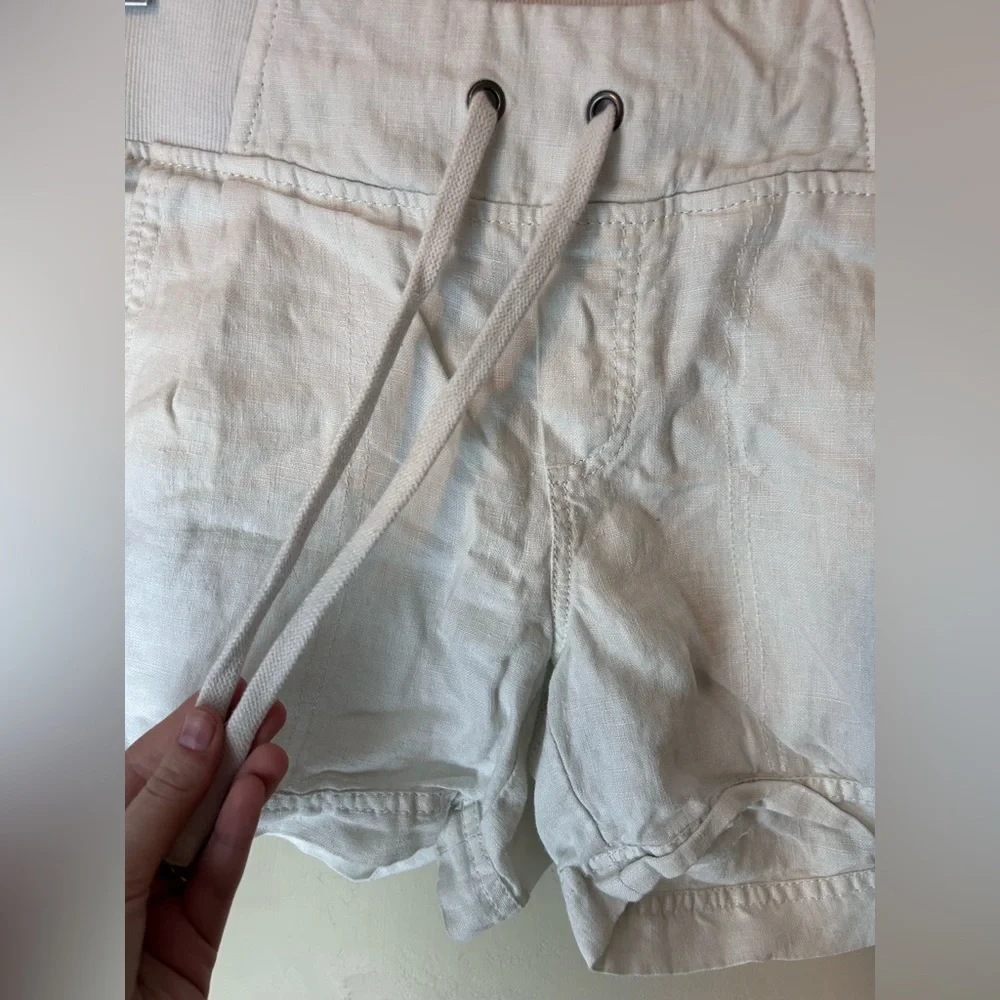 Athleta 100% Linen Shorts Size 6 White Outdoor Preppy